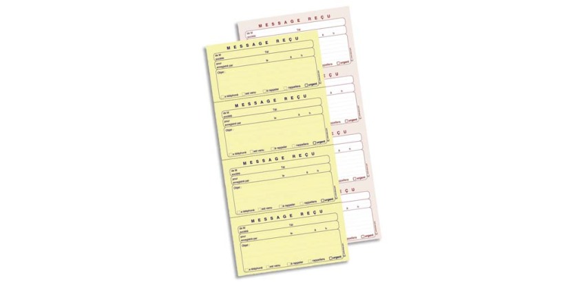 Carnet de messages reçus autocopiant, 322 x 140 mm
