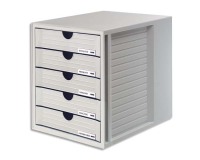 Module de classement SYSTEMBOX, 5 tiroirs, gris clair