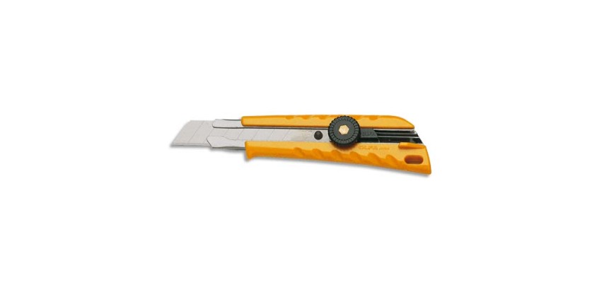 Cutter olfa l1 corps abs lame acier 18mm blocage par molette guide lame longueur 147mm