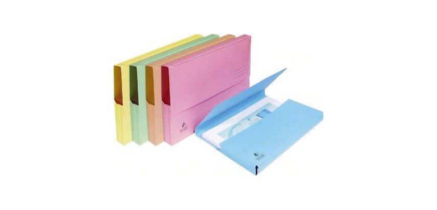 Chemise pochette à soufflet carte Exacompta 24 x 34 cm couleur pastel - Paquet de 25