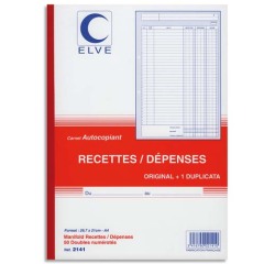 Manifold 'Recettes / Dépenses', A4, dupli, 50 feuillets