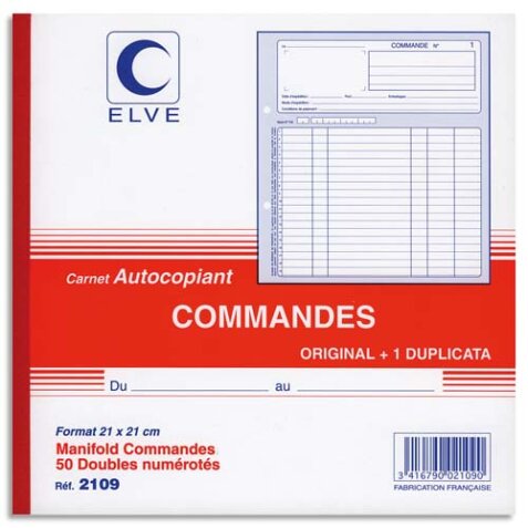 Manifold Elve Autocopiant 21 x 21 cm - 50 pages - 2 exemplaires