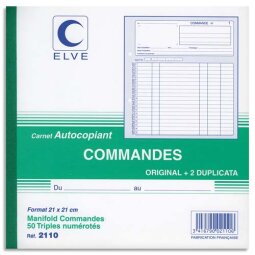 Manifold Elve Autocopiant 21 x 21 cm - 50 pages - 3 exemplaires