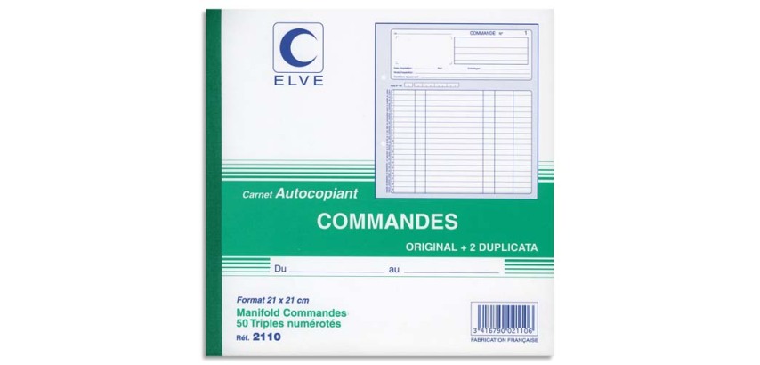 Manifold Elve Autocopiant 21 x 21 cm - 50 pages - 3 exemplaires
