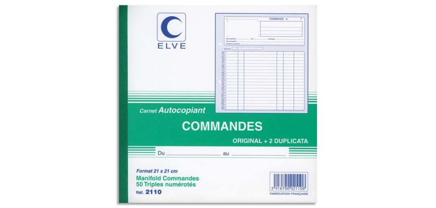 Manifold Elve Autocopiant 21 x 21 cm - 50 pages - 3 exemplaires
