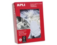 Étiquette à fil apli agipa 18x29mm cartonnette blanche fil blanc coton paquet 200 unités