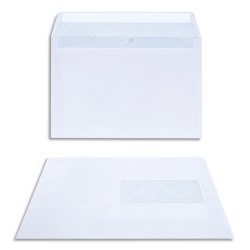 Boîte de 200 enveloppes C5 162x229mm Blanc 80g auto-adhésive