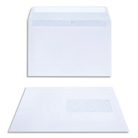 Boîte de 200 enveloppes C5 162x229mm Blanc 80g auto-adhésive