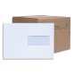 Boîte de 200 enveloppes Blanches auto-adhésives 80g format 162X229mm C5 fenêtre 45x100mm