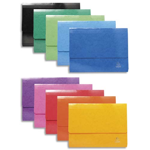 Paquet de 10 pochettes VIP à rabat, format 24x32 cm, coloris pastel  assortis