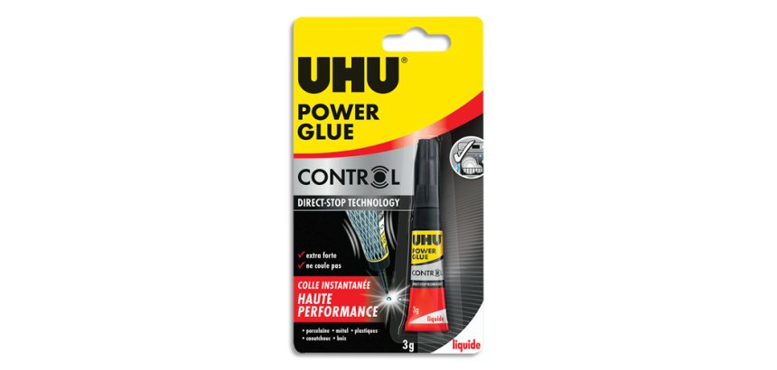Colle rapide uhu power glue liquide control débit tube 3g