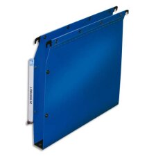 Paquet de 10 dossiers suspendus ARMOIRE en polypro opaque 5/10e. Fond 30, bouton-pression.Bleu