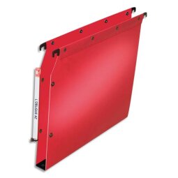 Paquet de 10 dossiers suspendus ARMOIRE en polypro opaque 5/10e.Fond 30, bouton-pression.Rouge