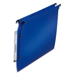 Paquet de 10 dossiers suspendus ARMOIRE en polypro opaque 5/10e. Fond V, bouton-pression. Bleu