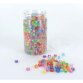 Bocal de 1200 perles alphabet transparentes couleurs assorties, diamètre 7 mm