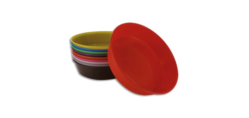 Assiette o'color tri et peinture diametre 13cm        coloris assortis lot 10       unites