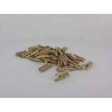 Lot de 48 mini pinces à linges en bois brut à décorer format 30 mm