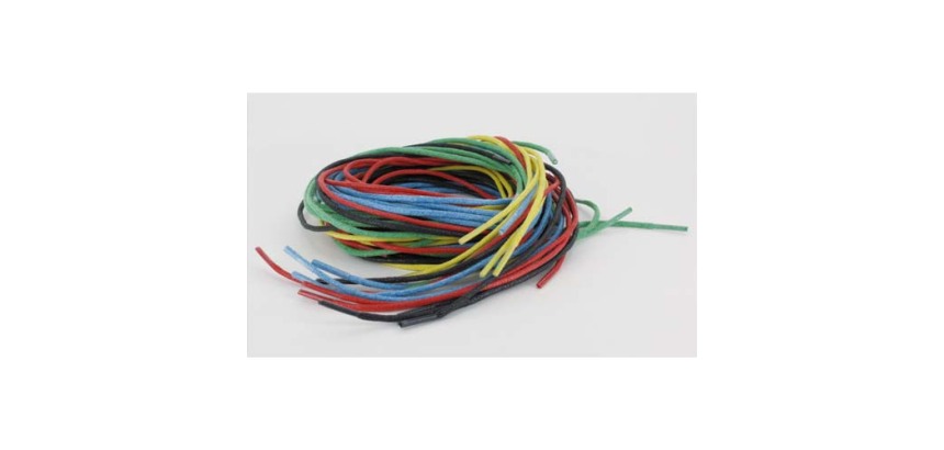 Lacet coton o'color 70cm diametre 2mm lacage ou        tissage 5 coloris assortis    lot 25 unites