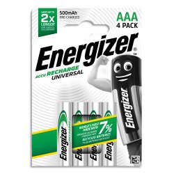 Pile Universal Rechargeable AAA LR03 500 mAh, pack de 4 piles