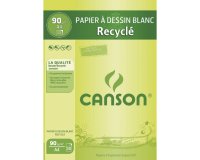 Bloc de papier à dessin recyclé, A4, 90 g/m2, blanc