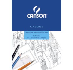 Bloc calque transparent, 25 feuilles, 90/95 g/m2, A4