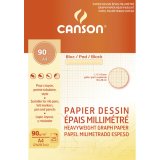 Bloc papier dessin millimétré 25 feuilles A4 90g Canson