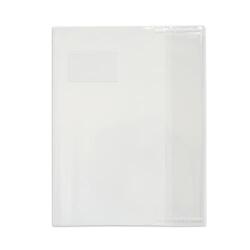 Protège cahier cristal 17x22cm en PVC 12/100ème, sans rabat marque page, incolore