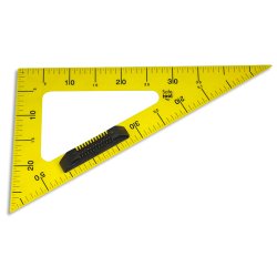 Equerre 60° en plastique incassable Jaune graduée 50cm avec poignée Noire amovible pour tableau