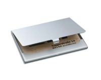 Etui à cartes en aluminium, jusqu'à 15 cartes. Dimensions : L 9,2 x H 0,5 x P 6,3 cm