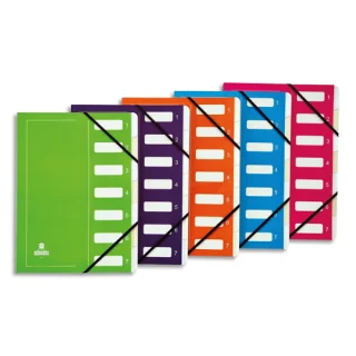 ELBA Trieurs 12 compartiments coloris assortis couverture en carte lustrée  5/10ème bicolore