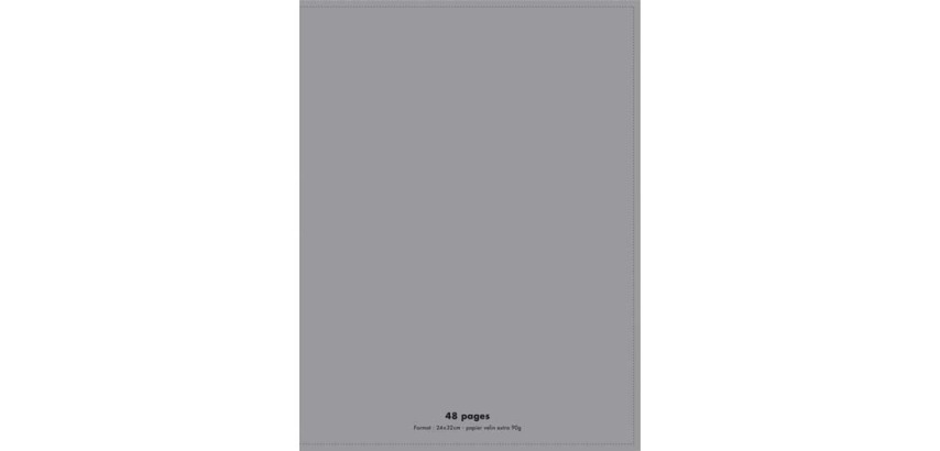 Cahier agrafé conquérant polypropylène a4+ 24x32cm 48 pages séyès 90g coloris gris
