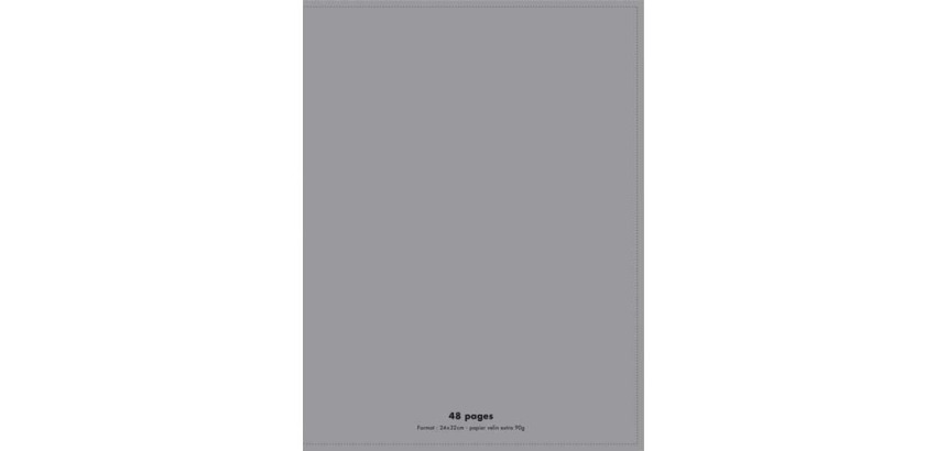 Cahier agrafé conquérant polypropylène a4+ 24x32cm 48 pages séyès 90g coloris gris