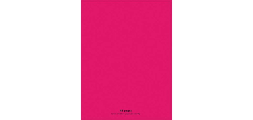 Cahier agrafé conquérant polypropylène a4+ 24x32cm 48 pages séyès 90g coloris rose