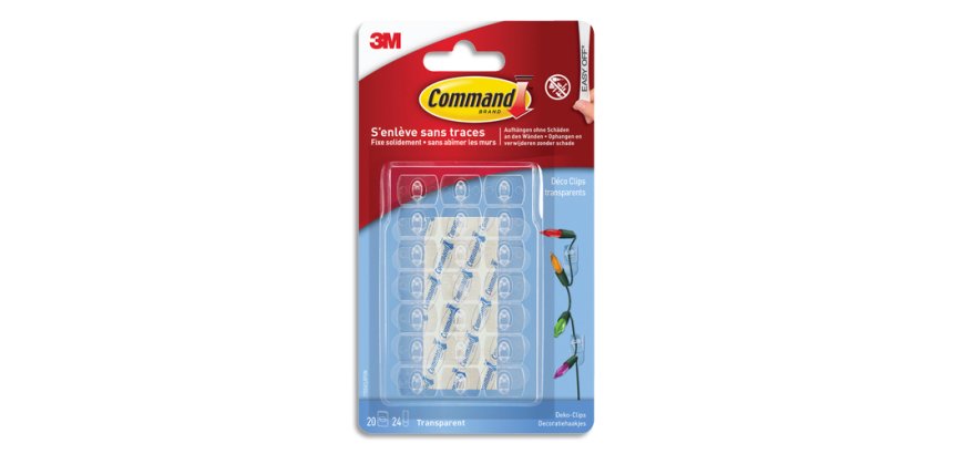 3M  Clip décoratif, plastique, taille XS, transparent