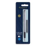 Blister stylo plume GRADUATE chromé + 1 cartouche longue Bleue