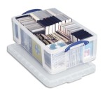 Boîte de rangement 24L + couvercle, Dimensions L46,5 x H29 x P27 cm coloris transparent