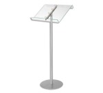 Pupitre sur pied deflecto avec anneaux amovibles dim l50 x h114 x p30 cm transparent