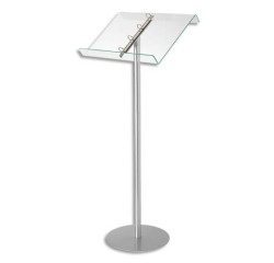 Pupitre sur pied deflecto avec anneaux amovibles dim l50 x h114 x p30 cm transparent
