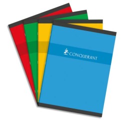 Cahier Conquérant 7 piqûre 192 pages 70g Seyès 24x32 cm. Couverture carte 300g