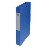 Boîte de classement EXABOX en carte lustrée 7/10e. Dos de 4 cm. Coloris Bleu