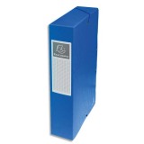 Boîte de classement EXABOX en carte lustrée 7/10e. Dos de 6 cm. Coloris Bleu