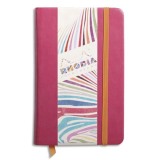 Rhodiarama carnet rembordé rigide 9x14 cm 192 pages uni papier ivoire 90g fermeture élastique - Framboise