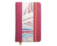 Rhodiarama carnet rembordé rigide 9x14 cm 192 pages uni papier ivoire 90g fermeture élastique - Framboise