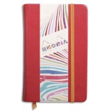 Rhodiarama carnet rembordé rigide 9x14 cm 192 pages uni papier ivoire 90g fermeture élastique - Coquelicot