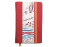 Rhodiarama carnet rembordé rigide 9x14 cm 192 pages uni papier ivoire 90g fermeture élastique - Coquelicot