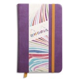 Rhodiarama carnet rembordé rigide 9x14 cm 192 pages uni papier ivoire 90g fermeture élastique - Violet