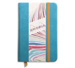 Rhodiarama carnet rembordé rigide 9x14 cm 192 pages uni papier ivoire 90g fermeture élastique - Turquoise