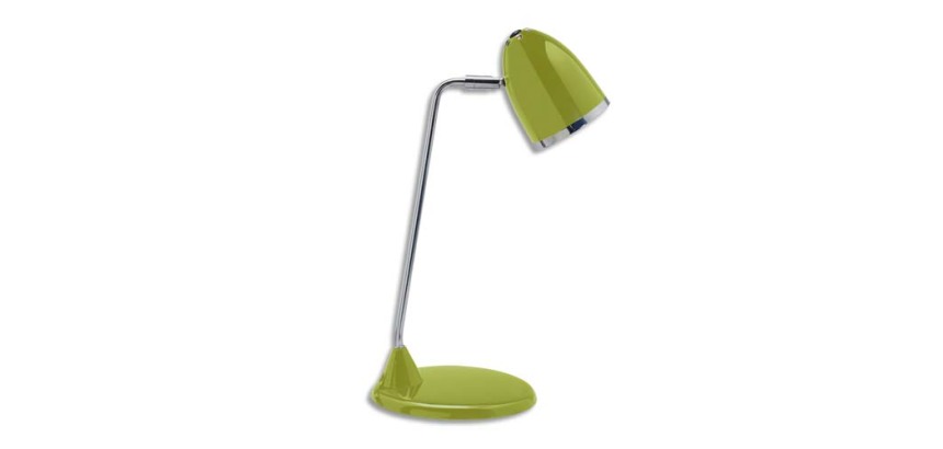 Lampe LED MaulStarlet Vert, ampoule intégrée, bras métal chromé 31 cm, Hauteur 29 cm