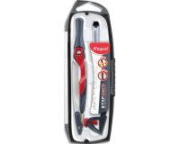 Boîte de compas Stop System, 3 pièces, rouge