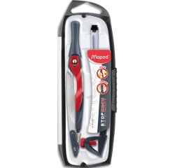 Boîte de compas Stop System, 3 pièces, rouge